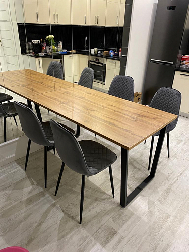 Деревянный стол Лота Лофт 120x75 дуб крафт табачный / черный матовый фото покупателя 140