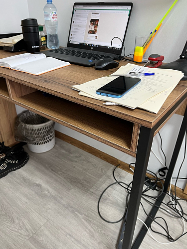 Письменный стол Леон Лофт дуб делано светлый / белый матовый фото покупателя 54