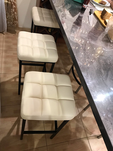 Барный стул Лофт ткань канди крем / черный матовый фото покупателя 44