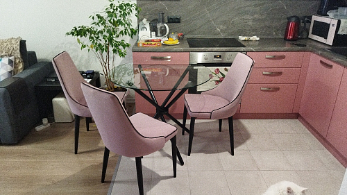 Стул на металлокаркасе Kora light blue / white фото покупателя 105