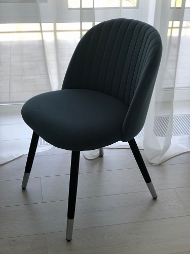 Стул на металлокаркасе Gabi 1 light blue / black / gold фото покупателя 987