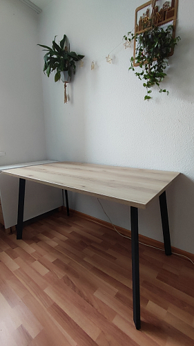 Стол Тринити Лофт 120 32 мм дуб галифакс табако / черный матовый фото покупателя 62