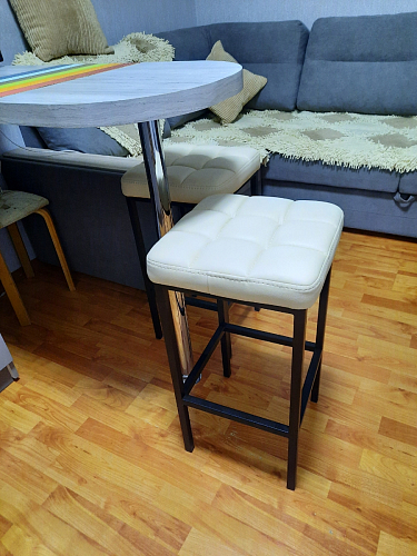 Барный стул Лофт ткань канди грей / черный матовый фото покупателя 66