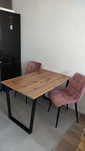 Деревянный стол Лота Лофт 140х80 черный матовый / бетон светлый фото покупателя 551