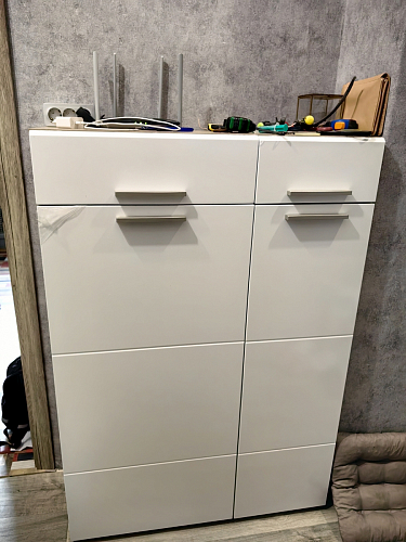 Комод Лайн 13.121 дуб серый craft K 002 PW / белый глянец пвх фото покупателя 2