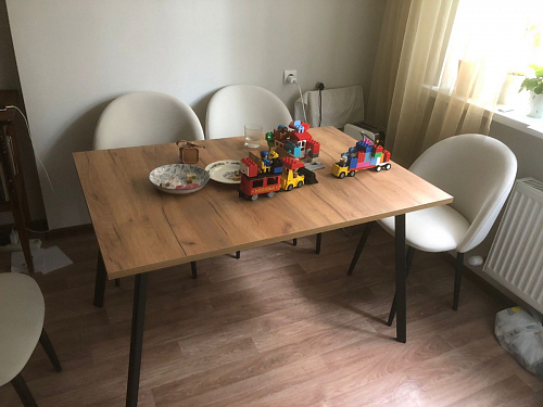 Стол Тринити Лофт 120 32 мм дуб галифакс табако / черный матовый фото покупателя 422