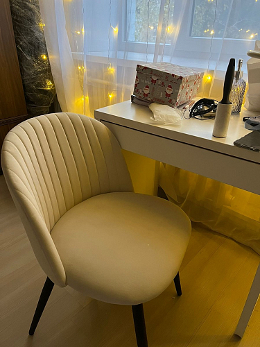 Стул на металлокаркасе Gabi dark beige / black / silver фото покупателя 120