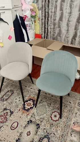 Стул на металлокаркасе Gabi dark beige / black / silver фото покупателя 507