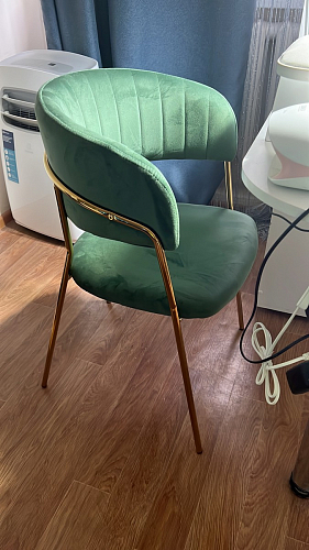 Стул на металлокаркасе Kamelia green / gold фото покупателя 58