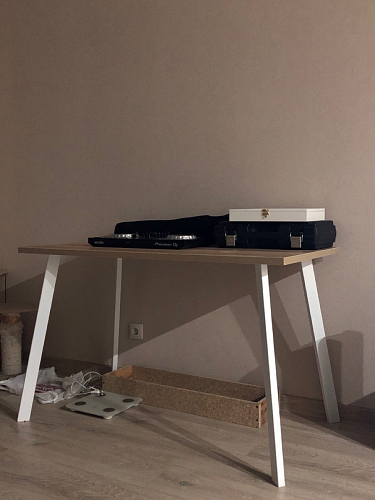 Стеклянный стол Фостер 120(160)х120х76 белый мрамор / черный фото покупателя 38