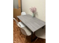 Деревянный стол Лота Лофт 120(160)х75 черный матовый / бетон светлый фото покупателя 151