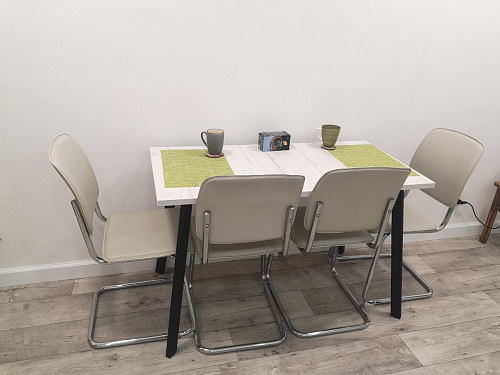 Стол Тринити Лофт 120 25 мм черный матовый / дуб делано темный фото покупателя 176