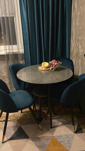 Стул на металлокаркасе Gabi 1 light blue / black / gold фото покупателя 123