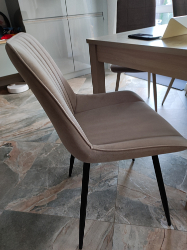 Стул на металлокаркасе Седа К латте / черный фото покупателя 74