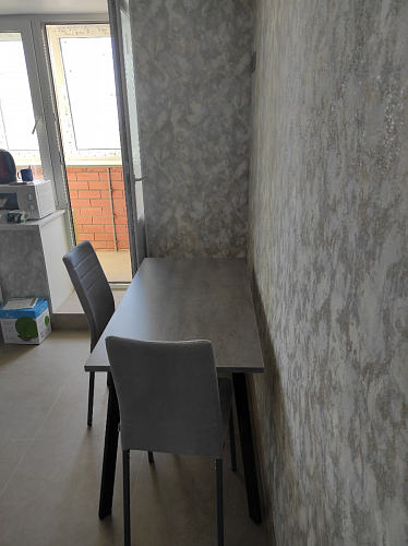 Стол Тринити Лофт 120 32 мм бетон / черный матовый фото покупателя 68