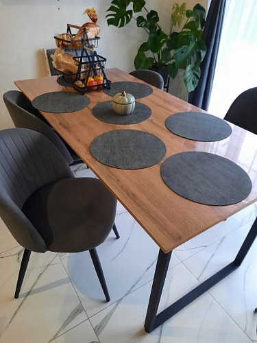 Стул на металлокаркасе Gabi 1 light blue / black / gold фото покупателя 582