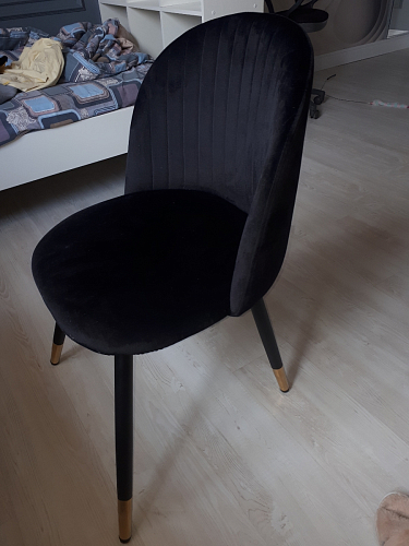 Стул на металлокаркасе Gabi 1 light blue / black / gold фото покупателя 294