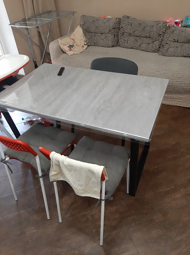 Стол Лота Лофт 120 32 мм бетон / черный матовый фото покупателя 36