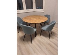 Стул на металлокаркасе Gabi 1 бежевый / черный с серебряными наконечниками фото покупателя 629