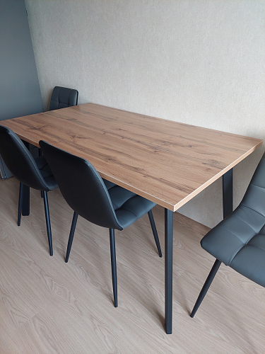 Стол Тринити Лофт 120 25 мм черный матовый / дуб делано темный фото покупателя 239