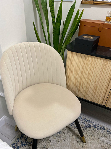 Стул на металлокаркасе Gabi 1 light purple / black / gold фото покупателя 133