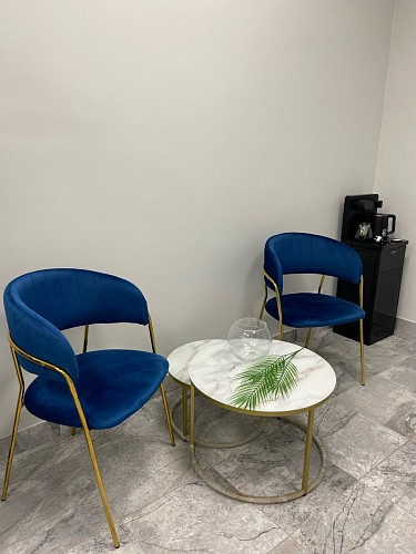 Стул на металлокаркасе Kamelia зеленый / золото фото покупателя 57