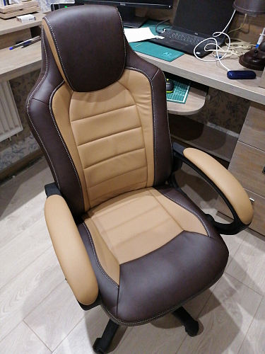 Компьютерное кресло Kadis коричневое / бежевое фото покупателя 83