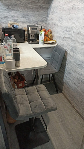 Стул на металлокаркасе Чилли К светло-серый велюр / черный каркас фото покупателя 44