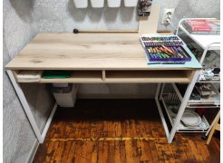 Письменный стол Леон Лофт дуб делано темный / черный матовый фото покупателя 22