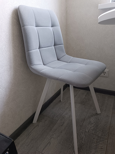 Стул на металлокаркасе Чилли К светло-серый велюр / черный каркас фото покупателя 887