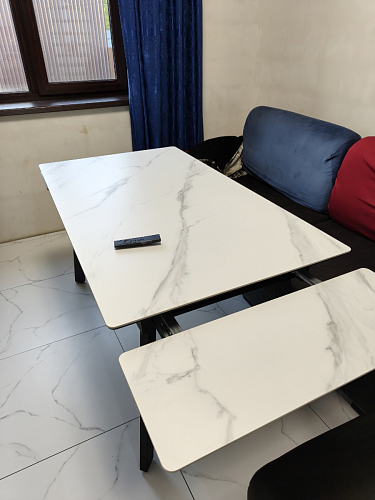 Керамический стол Норман 140(200)х80 серый мрамор larka grey / черный фото покупателя 38