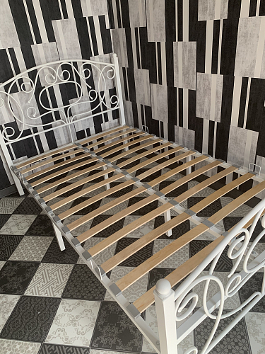 Полутораспальная кровать Викси 120х190 белый муар фото покупателя 2