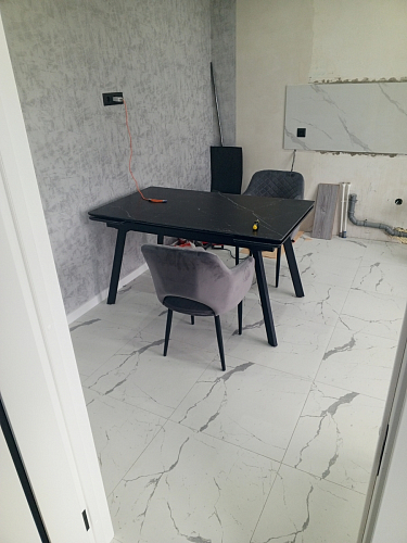 Керамический стол Норман 140(200)х80 серый мрамор larka grey / черный фото покупателя 29