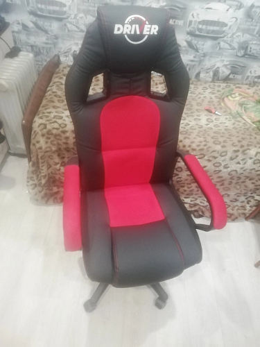 Компьютерное кресло Driver/Драйвер кожзам черный / ткань черный фото покупателя 127