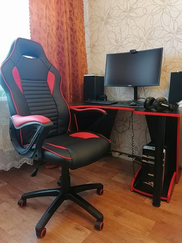 Компьютерное кресло Leon черное / голубое фото покупателя 1