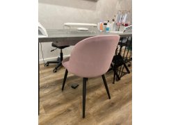 Стул на металлокаркасе Gabi 1 бежевый / черный с серебряными наконечниками фото покупателя 719