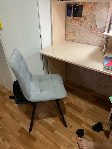 Стул на металлокаркасе Чилли К черный / зеленый фото покупателя 98