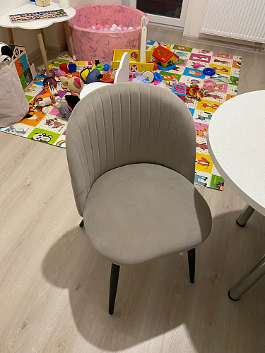 Стул на металлокаркасе Gabi dark beige / black / silver фото покупателя 660