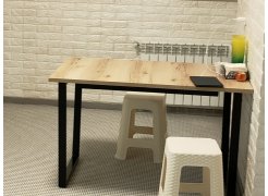 Деревянный стол Лота Лофт 120(160)х75 черный матовый / бетон светлый фото покупателя 619