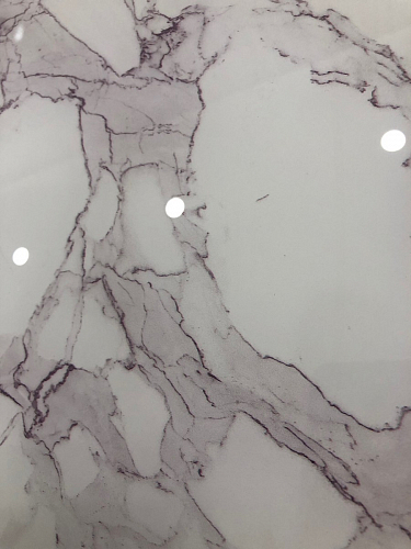 Стеклянный стол Фостер 120(160)х120х76 белый мрамор / черный фото покупателя 29