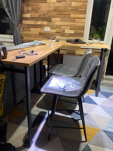 Барная стойка Дилан Лофт 120х40х98 дуб делано темный фото покупателя 4