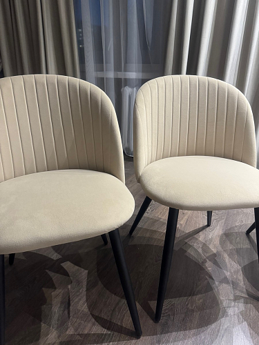 Стул на металлокаркасе Gabi dark beige / black / silver фото покупателя 579