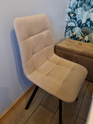 Стул на металлокаркасе Чилли серый велюр / черный фото покупателя 56