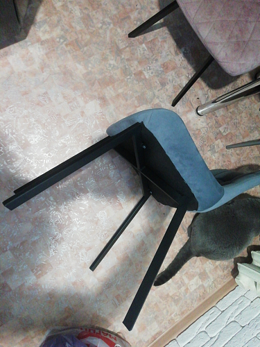 Стул на металлокаркасе Челси морская волна / черный фото покупателя 184