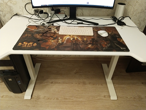 Компьютерный стол Маркос с механизмом подъема 120х75х75 орех кантри / белый фото покупателя 17