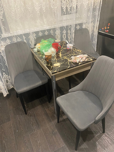 Стул на металлокаркасе Kora green / black фото покупателя 399