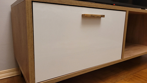 ТВ-тумба Эго Т-3 на ножках бетон светлый / белый глянец фото покупателя 37