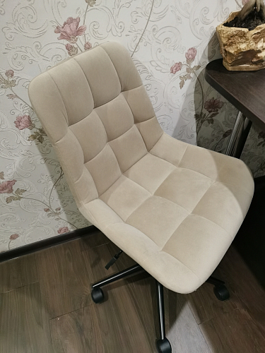 Компьютерное кресло Честер экокожа бежевая / белый фото покупателя 21