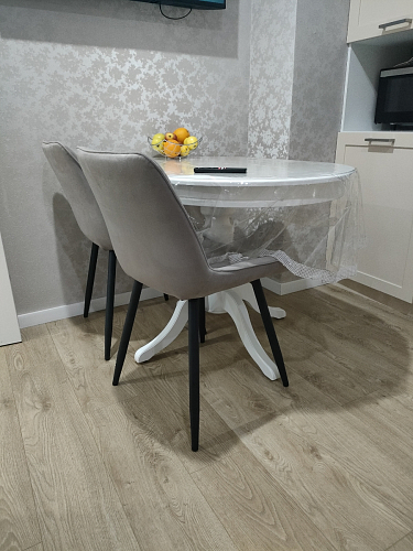 Стул на металлокаркасе Седа 360 К латте (velutto 08) / белый фото покупателя 51