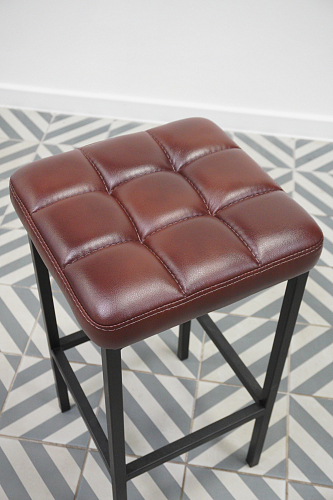 Барный стул Лофт ткань катания корица / черный матовый из шоурума 5
